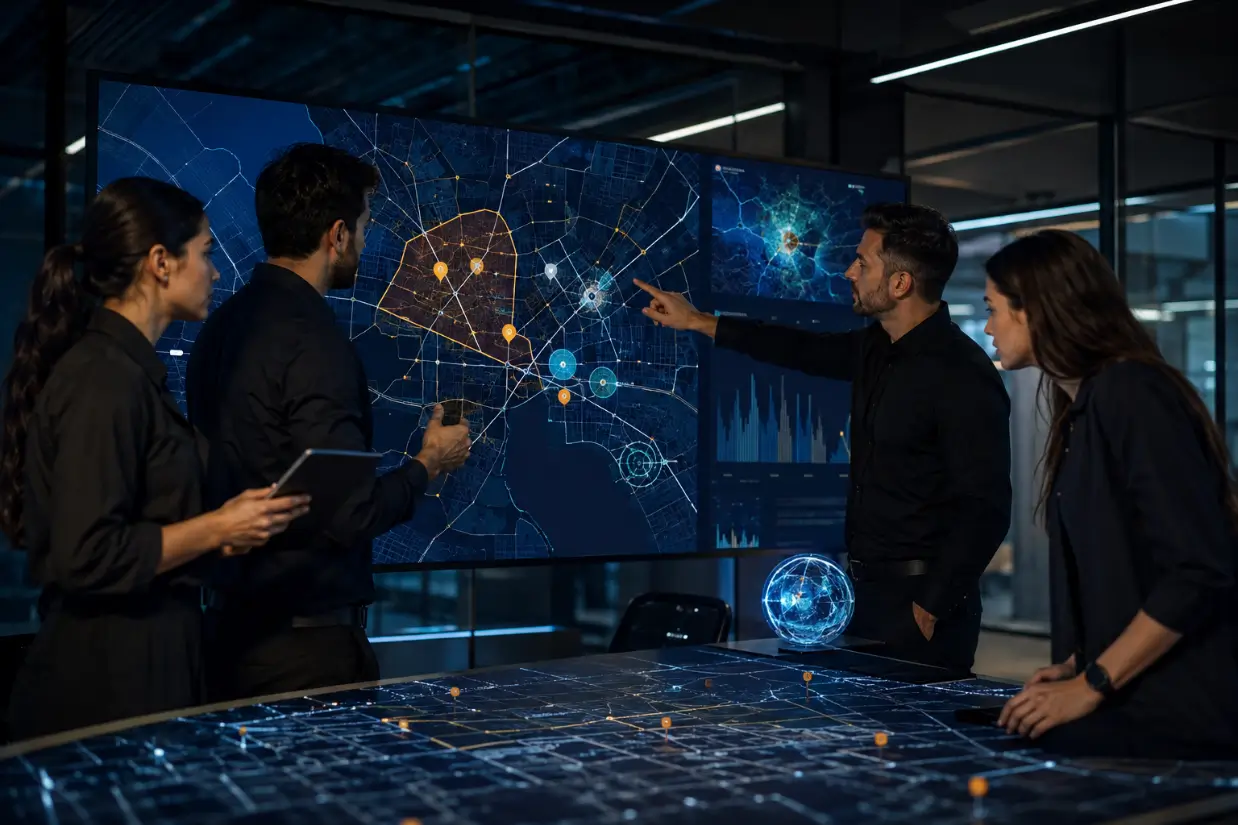 About Us 9 Local SEO team analyzing city map and local market data